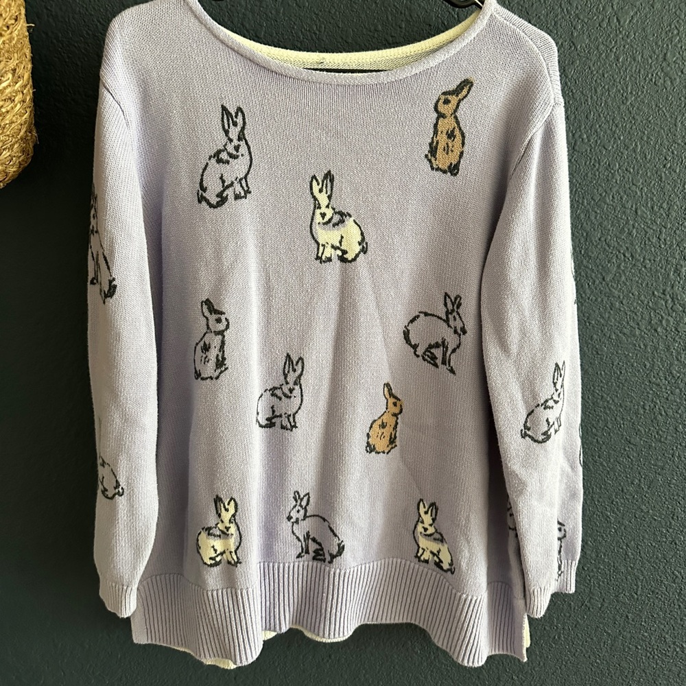 Colwater Creek Bunny Knit Pullover Sweater